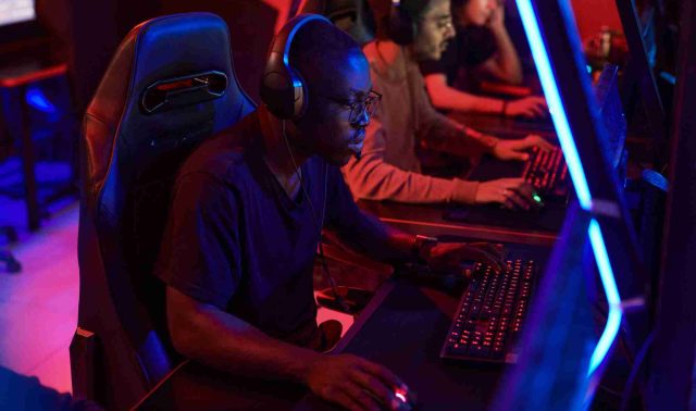 Cybersports gamers playing online games Cybersports gamers playing online games